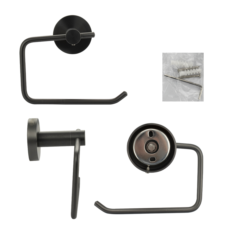 GFmark - Держатель туалетной бумаги, полотенца без экрана, ГРАФИТ, код: 78002  - Вид №3