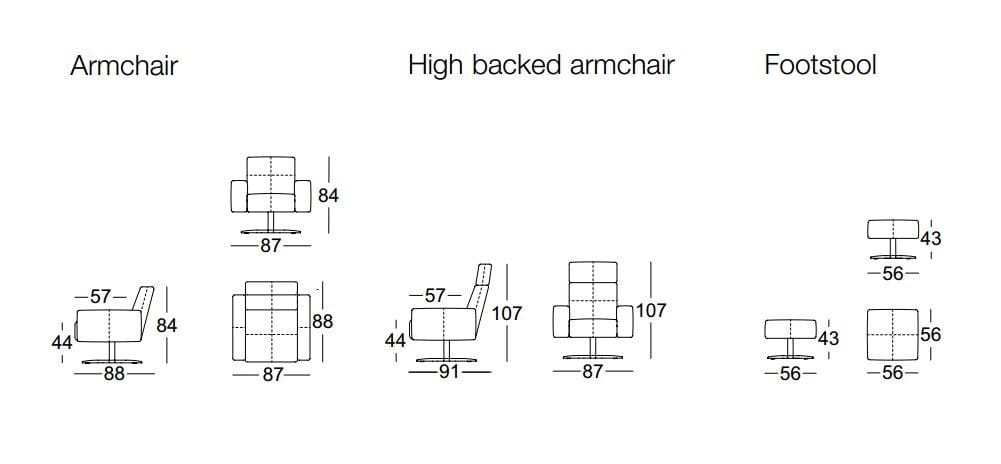 Тканевое кресло с подлокотниками Rolf Benz Rolf Benz 50 ARCH-00061854 - Вид №4