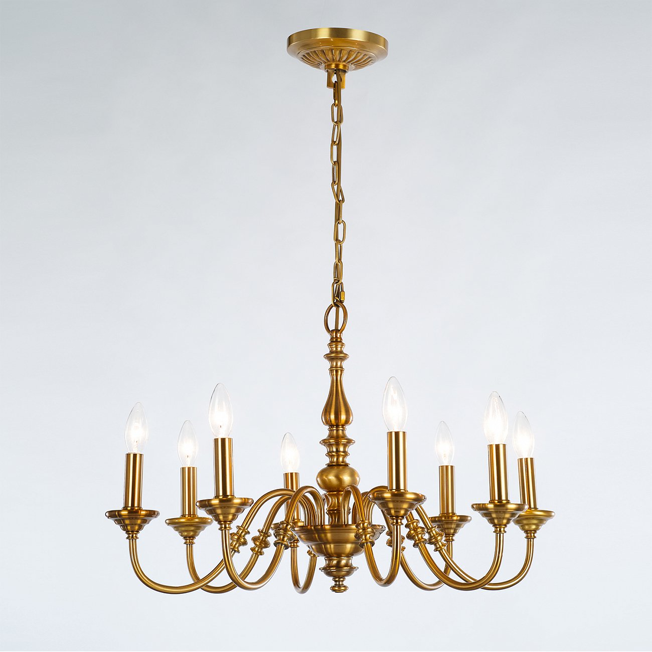 Люстра на 8 ламп золотая Delight Collection MD15027324-8A DELIGHT COLLECTION ДИЗАЙНЕРСКИЕ 00-3883169 Золото;прозрачный  - Вид №3