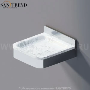 Agape MEMORY Мыльница из белого мрамора в хромированном каркасе AMEM851AMC