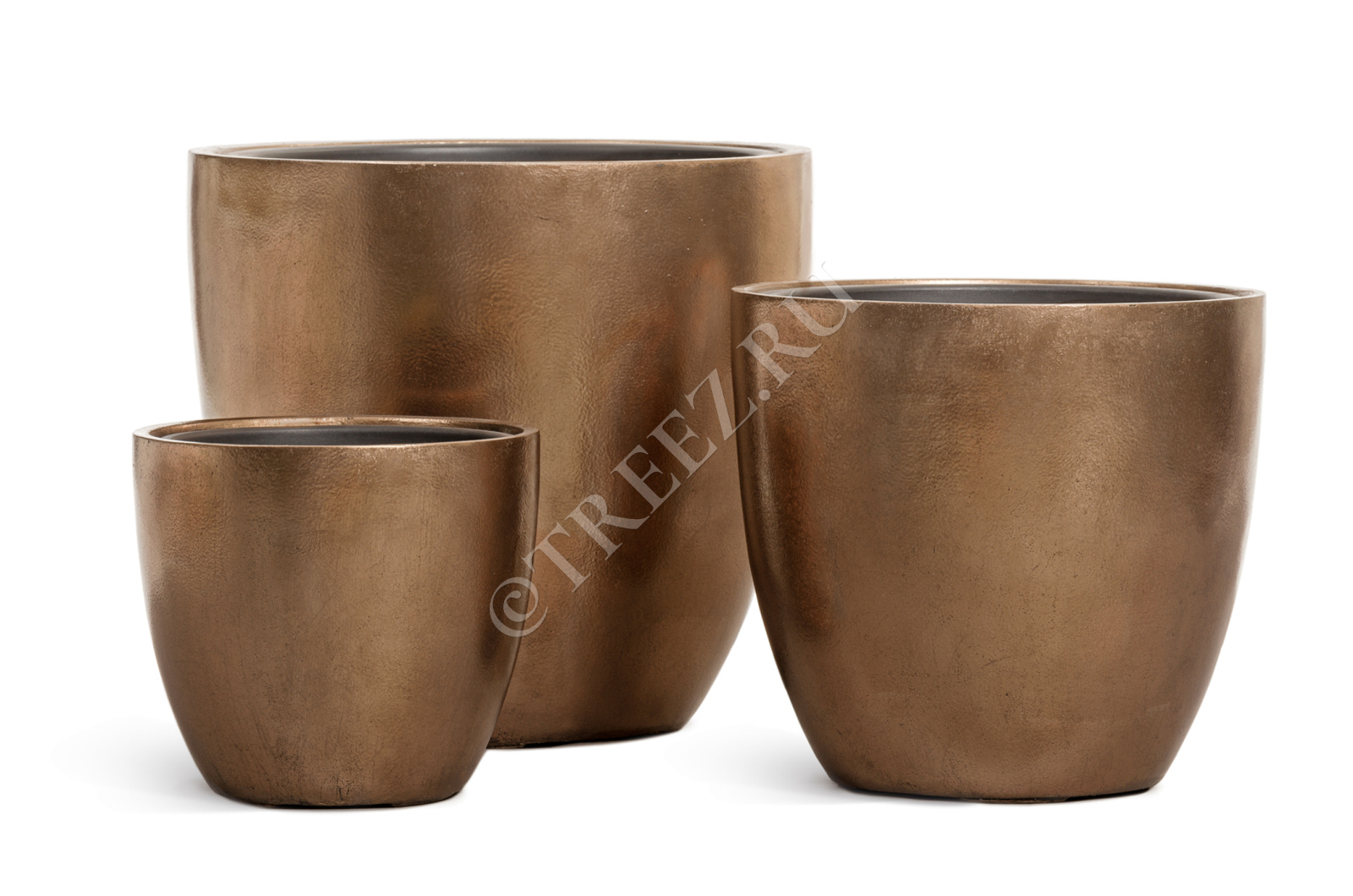 41.3320-04-031-BRS-30 Кашпо  Effectory - серия Metal - Округлый конус - Тёмное-матовое золото Цветочная коллекция 