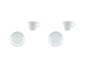 Набор фарфоровых кофейных чашек с блюдцем