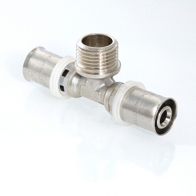 VTm.233.N.200520 Пресс-фитинг – тройник с переходом на наружную резьбу Valtec 20 мм х 3/4" х 20 мм  - Вид №5