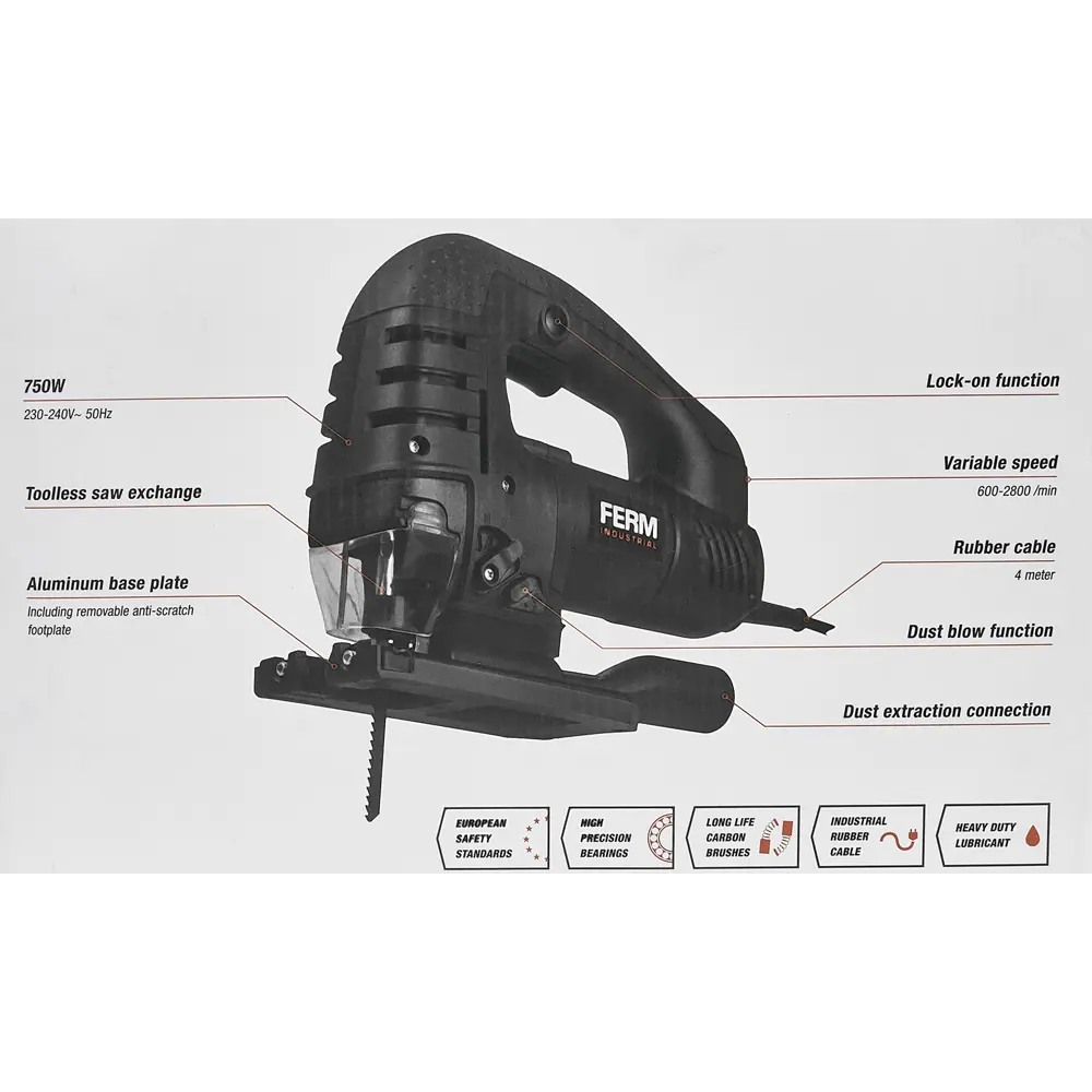Лобзик сетевой Ferm JSM1025P, 750 Вт STLM-2017132 - Вид №7