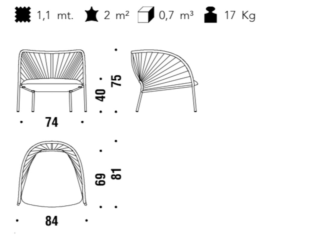 Кресло с подлокотниками MOROSO Юми ARCH-00001843 - Вид №1