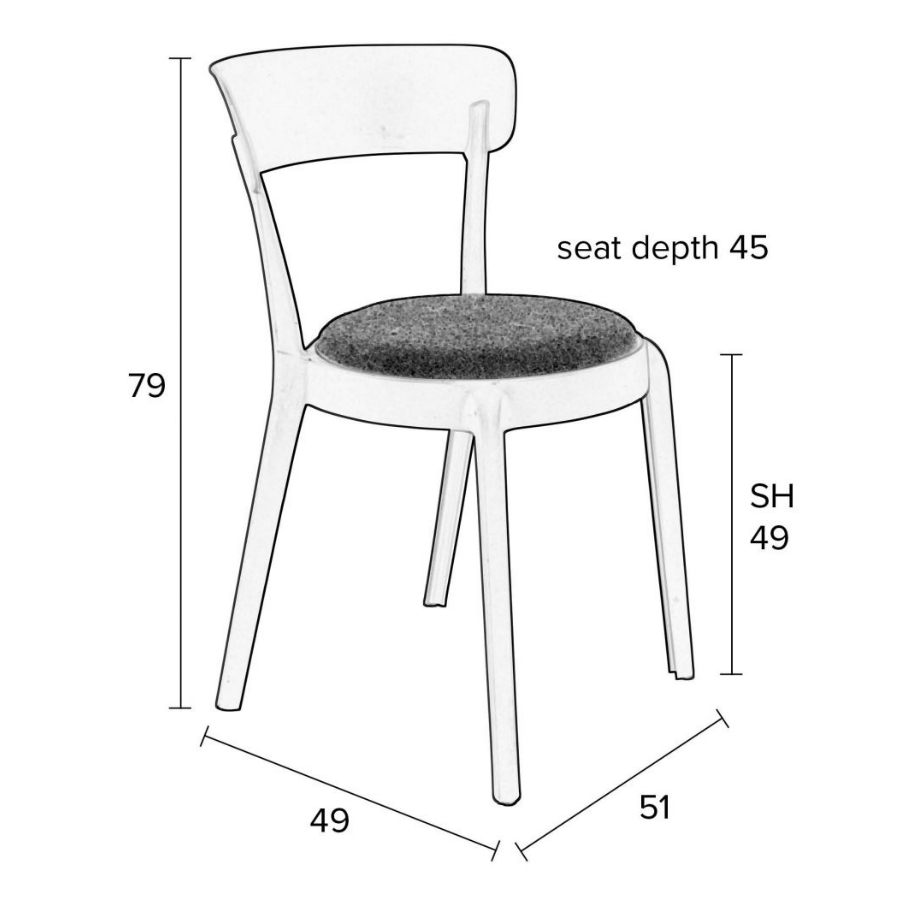 Стул Hoppe Comfy, темно-серый White Label Living 1100352 - Вид №11