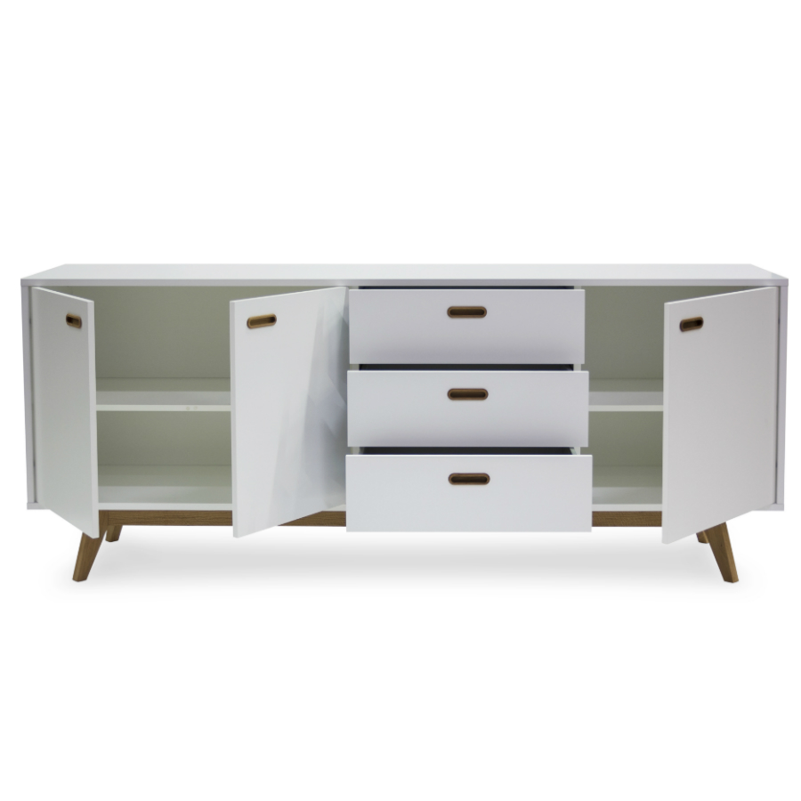 Сервант Tenzo Bess, 82х200х43 см, дуб, белый 2176001 - Вид №2