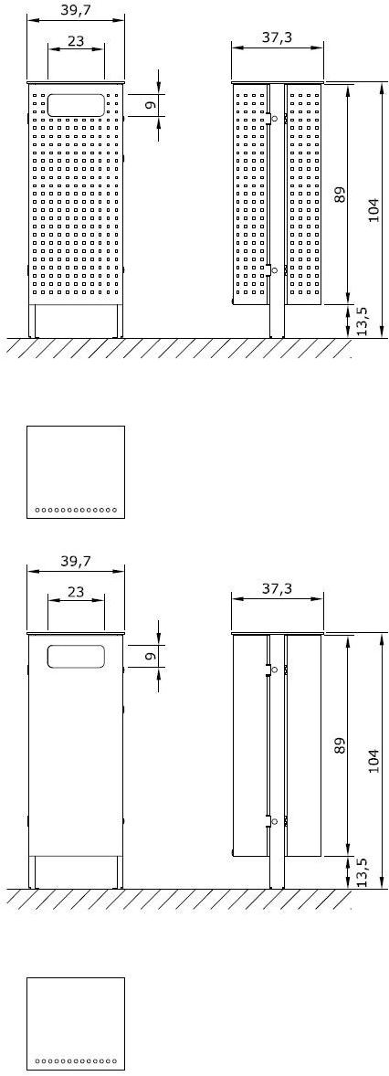 Euroform W Контейнер для мусора металлический с крышкой  866  - Вид №3