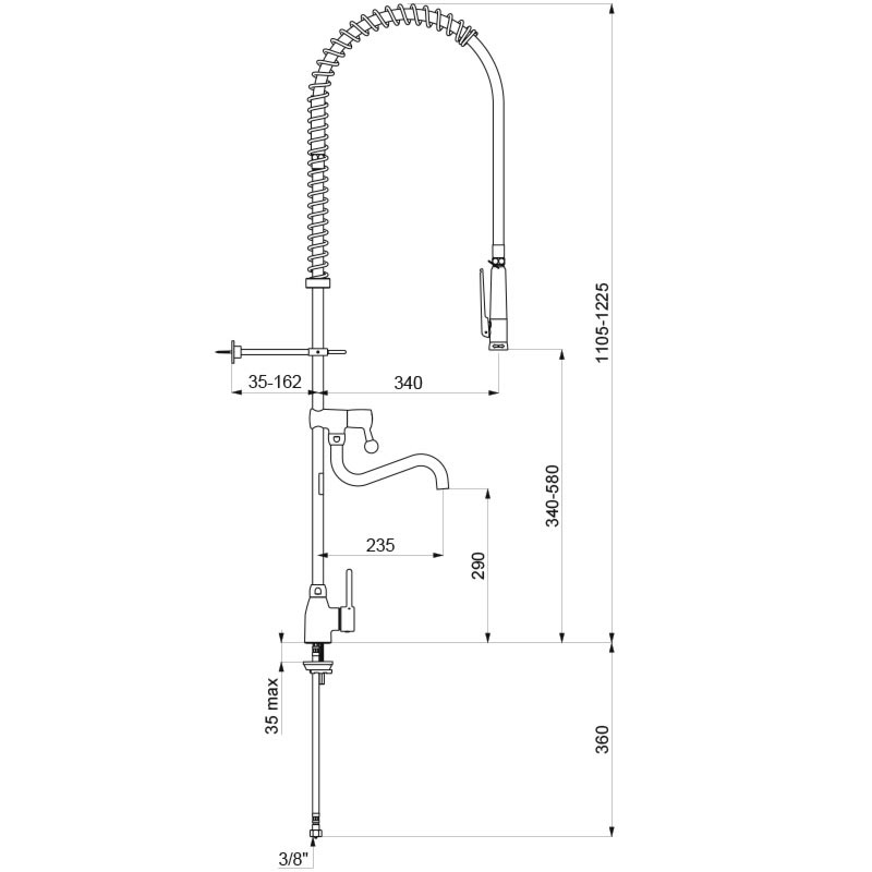 5625 Комплект для предварительной мойки со смесителем DELABIE  - Вид №1
