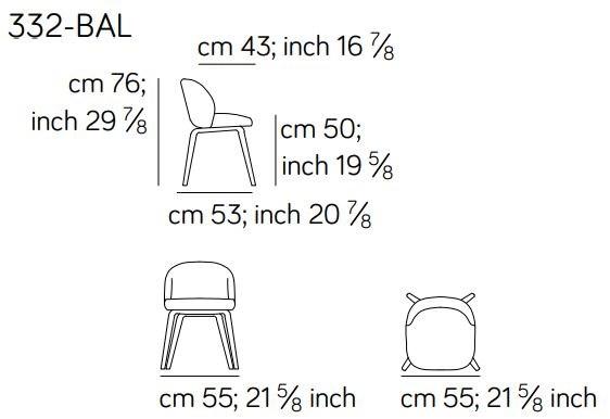 AMURA Стул из ткани или кожи с деревянной основой Monnalisa Am099.332-bal - Вид №5