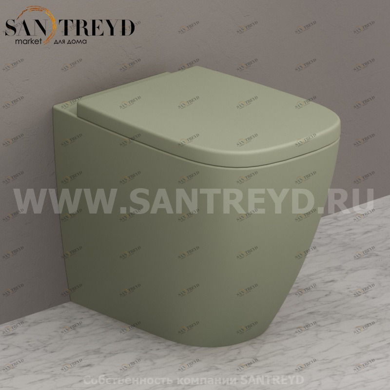 GN001LI Приставной унитаз напольный Зеленый Ceramica Globo GENESIS Италия