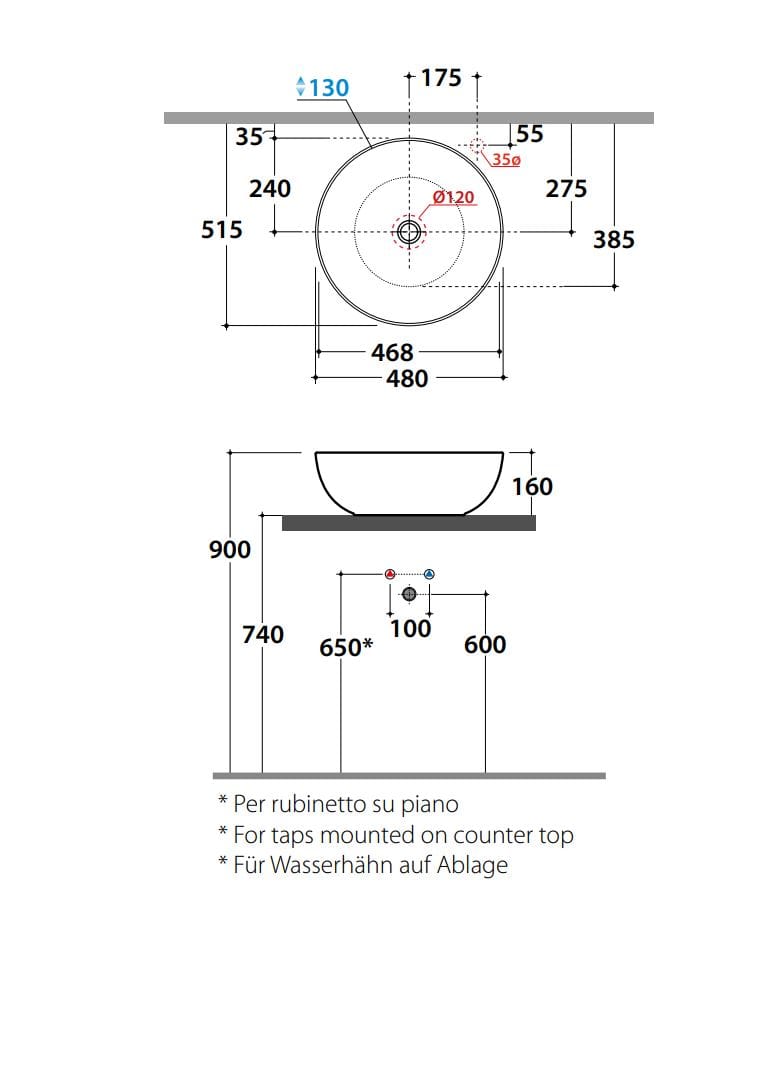 Керамическая раковина с одной столешницей Ceramica Globo чаши ARCH-00091760 - Вид №1