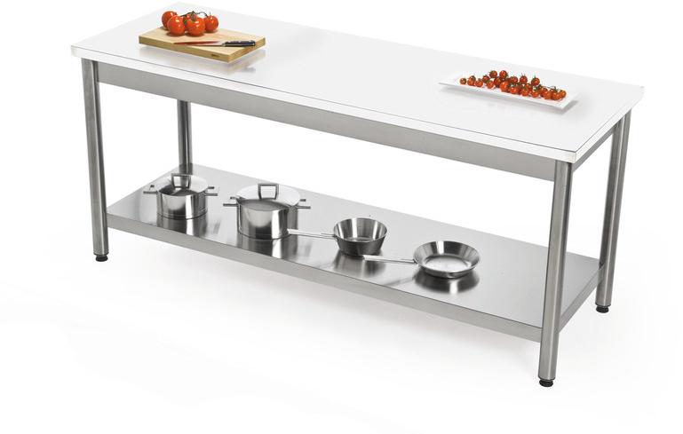 JOKODOMUS Прямоугольный кухонный стол из нержавеющей стали и Corian® Auxilium 696225 - Вид №1