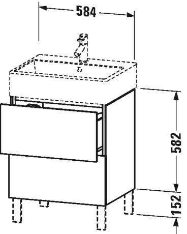 LC677508585 L-Cube Тумбочка напольная Белый глянцевый лак Duravit - Вид №1