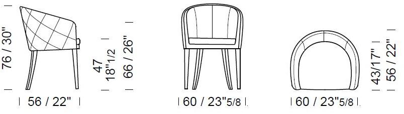 Borzalino Мягкое кресло из кожи и ткани sun-id-1412870 - Вид №3
