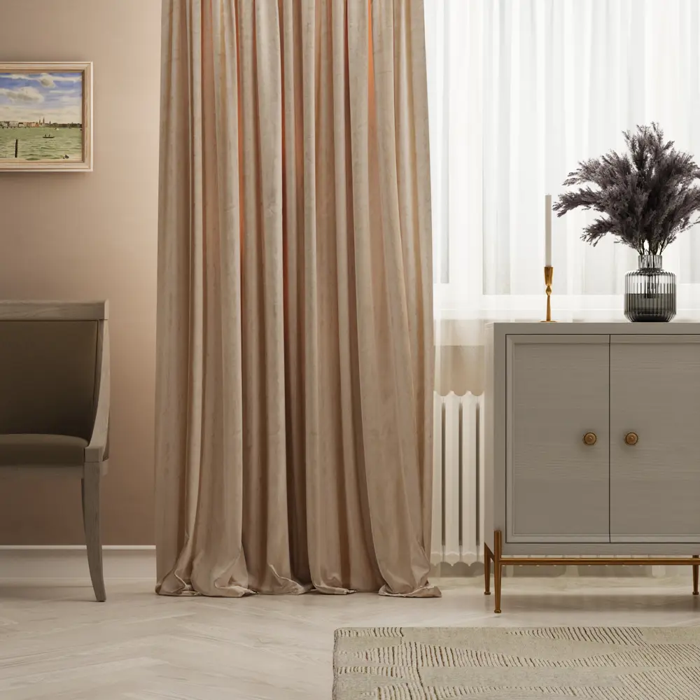 Штора на ленте Inspire Areya 160x280 см цвет бежевый 83562023 STLM-2102138 