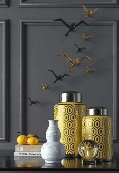 Ваза керамическая желтая малая 31 см "Орнамент" UNICO ДИЗАЙНЕРСКИЕ 255380 Желтый  - Вид №2