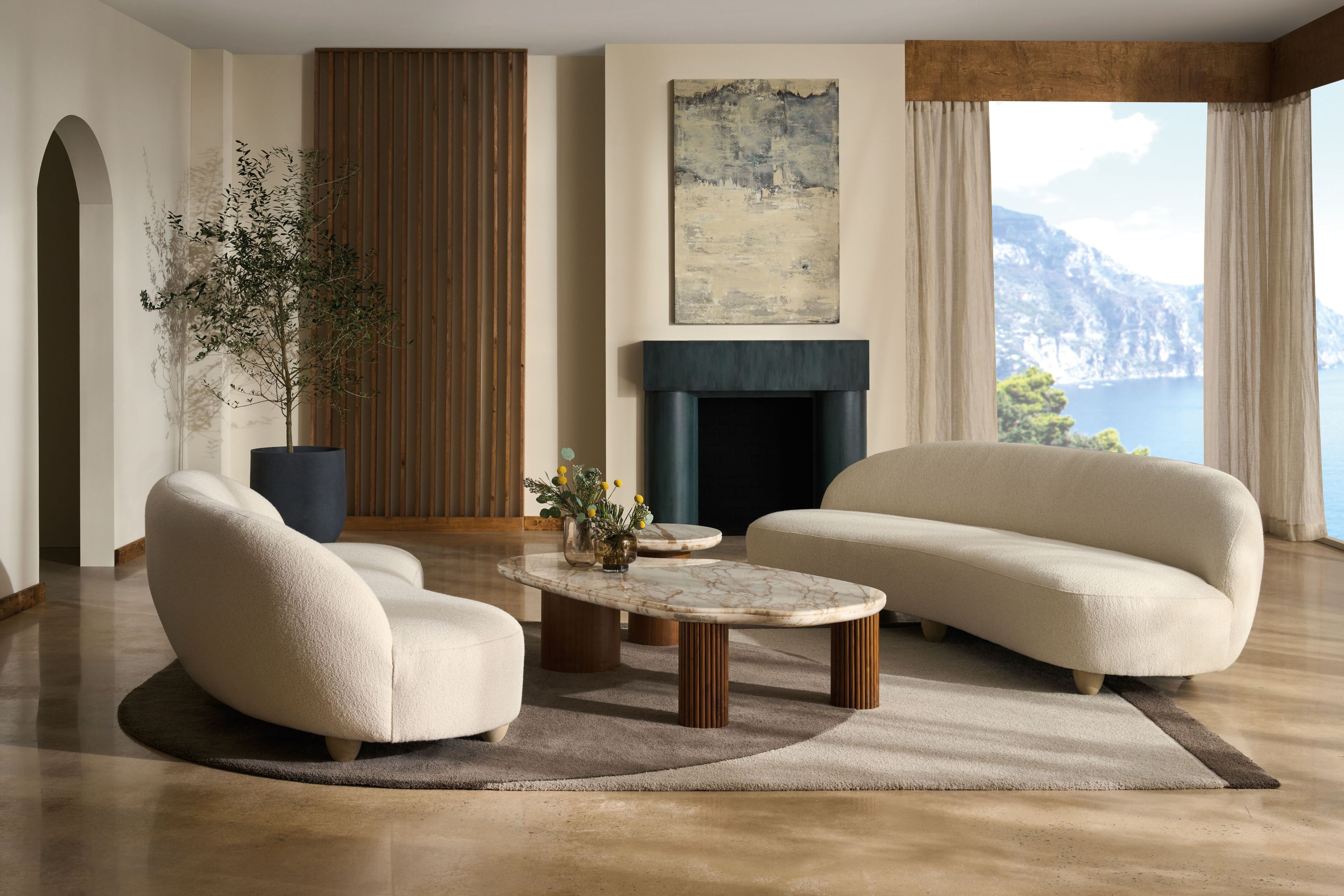 4-местный изогнутый тканевый диван Caracole TULUM ARCH-00077716 - Вид №1