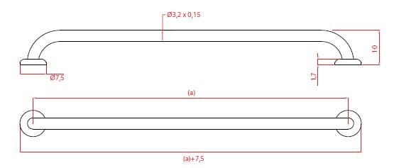 Фиксированная стальная ручка для ванной комнаты Goman Классическая ARCH-00063407 - Вид №10