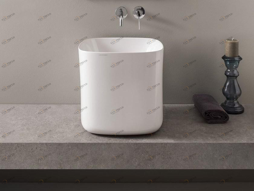 5503 Накладная раковина на столешницу  овальная Scarabeo Ceramiche Moon