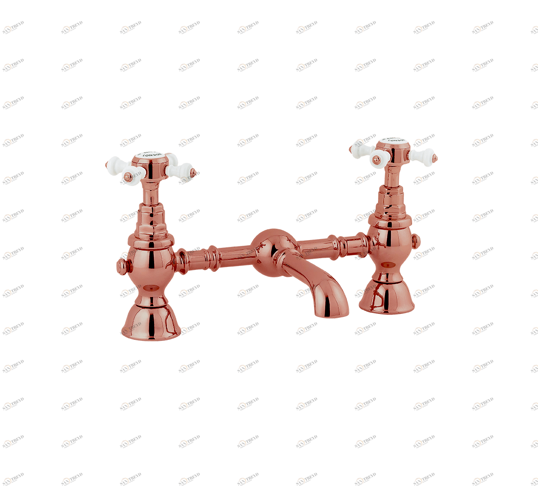 Gentry Home Смеситель для раковины от центра к центру 2 отверстия под смеситель 200 мм Chelsea Медь GH100906