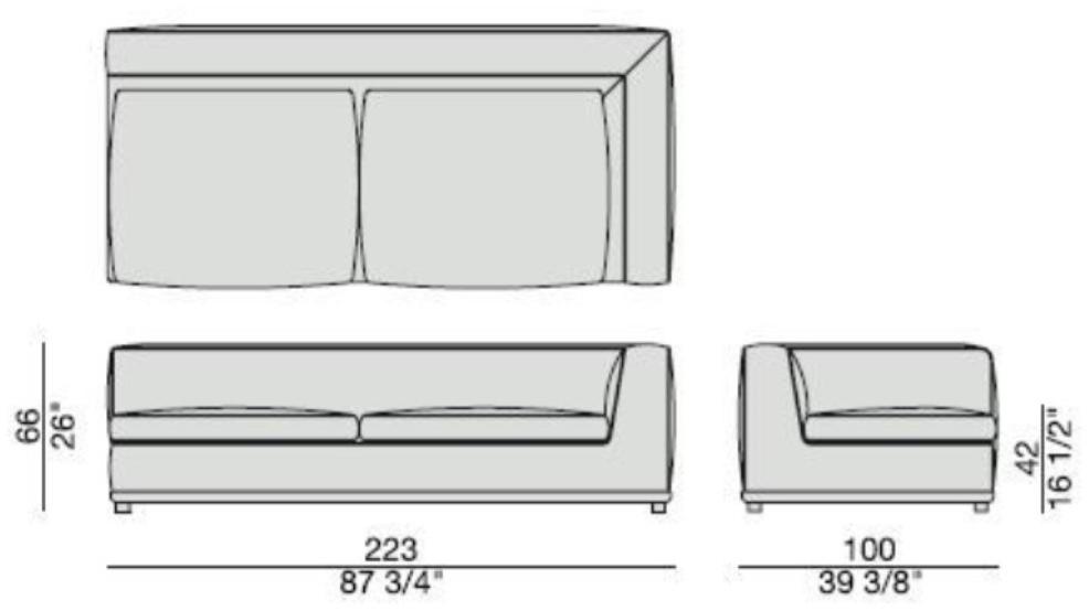 Porada Модульный угловой диван из ткани Iron sun-id-1447105 - Вид №2
