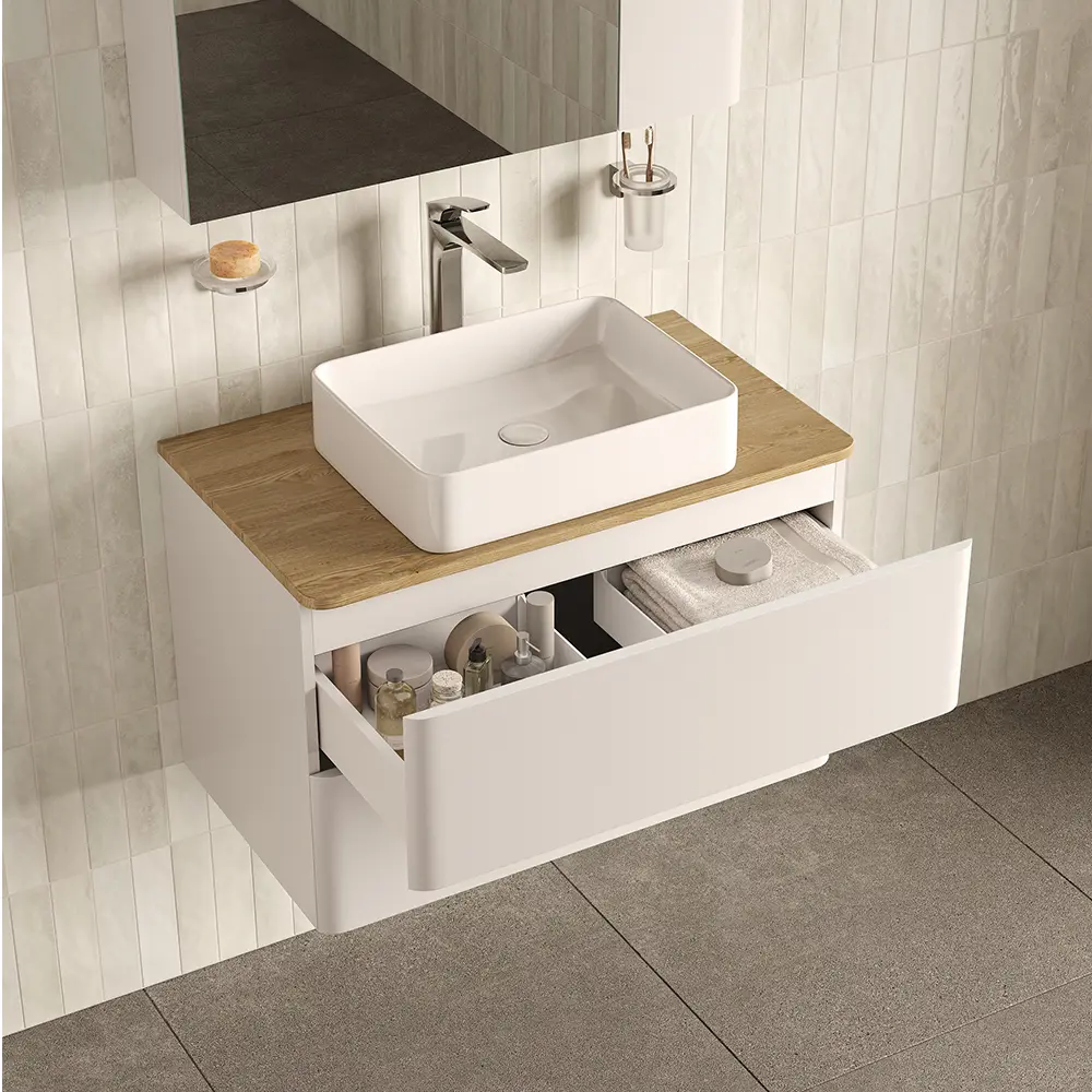 Столешница для ванной комнаты Iddis Lahta LAH80VNi89 80x46.3 см МДФ цвет дуб светлый STLM-2091929 - Вид №4