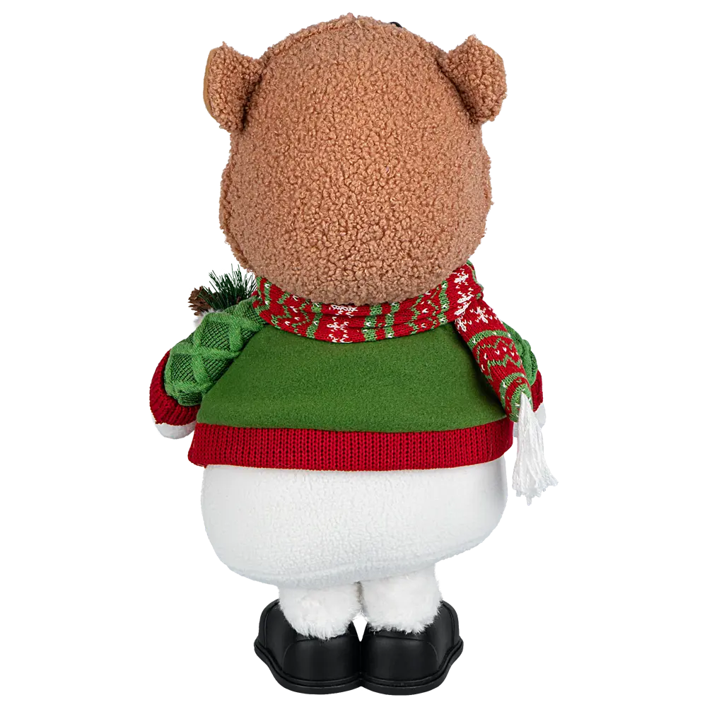 89368051 Декоративная фигура Снеговик в шапочке медвежонка 28x15 см STLM-1542346 Santreyd Christmas - Вид №4