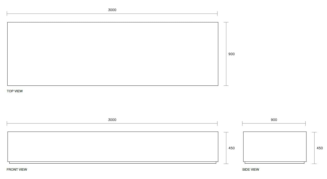 Бетонная скамья без спинки SIT коробка ARCH-00004104 - Вид №1