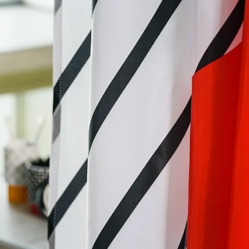 Штора для ванны Moroshka Memphis 180x200 см полиэстер цвет белый/красный STLM-2058758 - Вид №2