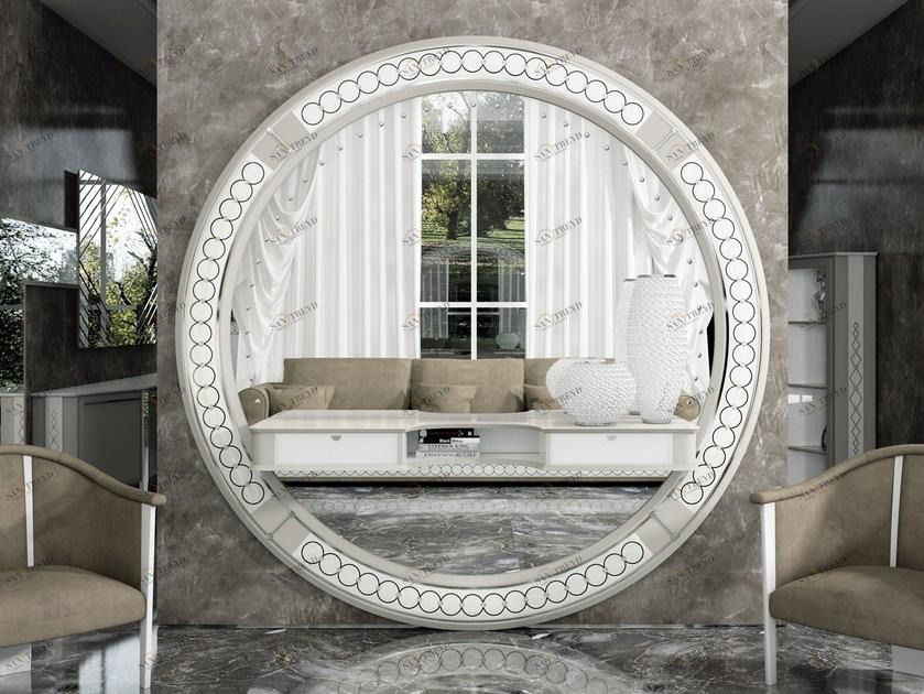 Vismara Design Круглое настенное зеркало из дерева в раме Desire sun-id-1477289