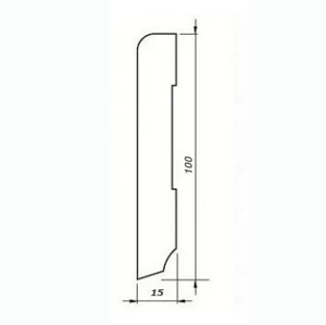 Плинтус Tecnorivest Сахара Шпонированный Прямой 100x15 Дуб 2500х100 мм.