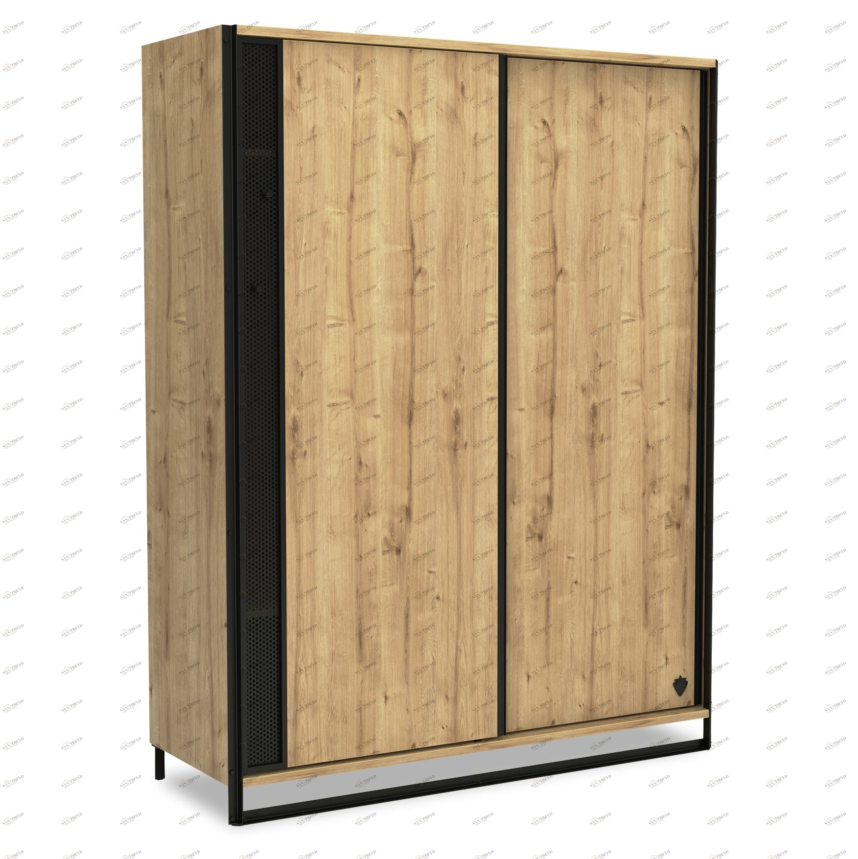 Шкаф-купе двухдверный светлый дуб Wood Metal CILEK WOOD METAL 00-3832633 Бежевый Santreyd 