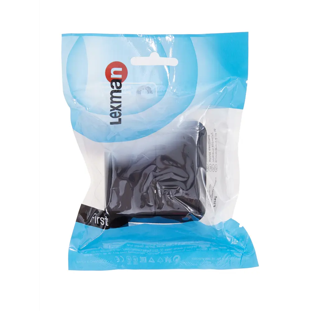 Выключатель LEXMAN First двухклавишный накладной черный матовый 88780875 First 2 STLM-1114093 - Вид №4