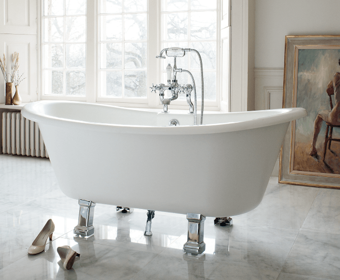 Смеситель для ванны с ручным душем, набортный [BI15]  Burlington T8-QT, T18, T3  - Вид №3