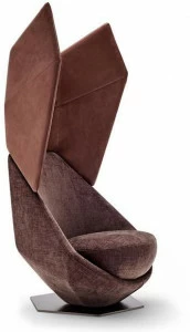 Arketipo Вращающееся кресло из ткани с высокой спинкой