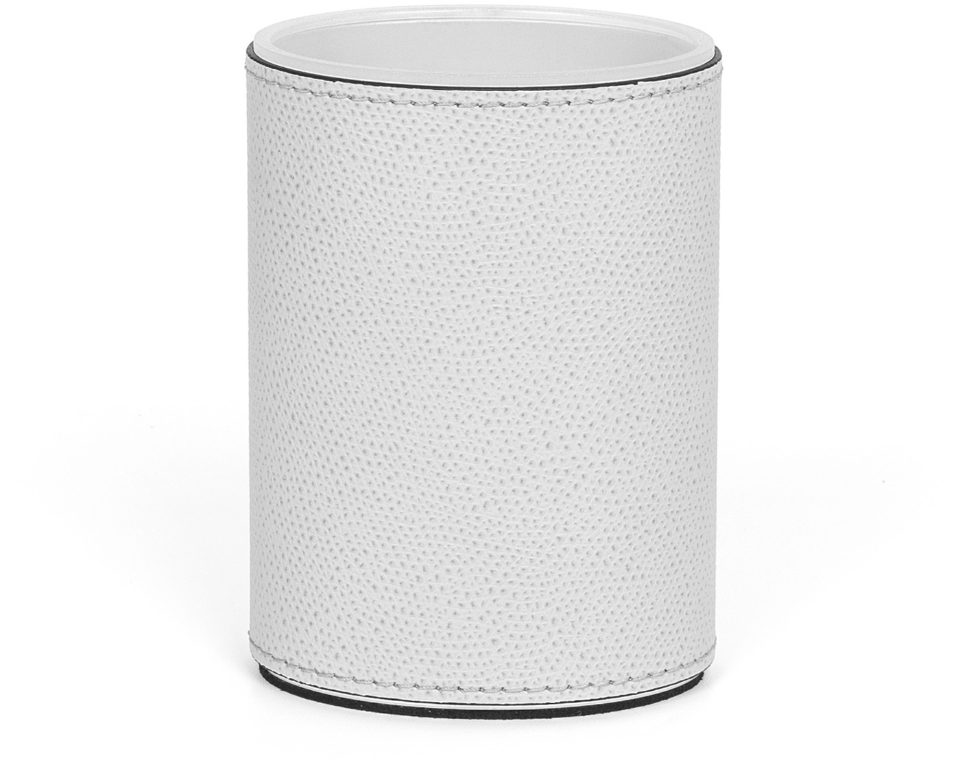 Овальный держатель для зубных щеток Poseidon - Ø 8XH11 см / плетеная кожа_серо-коричневый