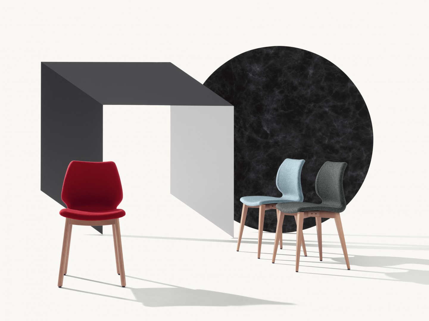 Uni 577M Стул с каркасом из древесины бука, 4 закругленные ножки. Обивка из полипропилена. Et al. Uni - Вид №2