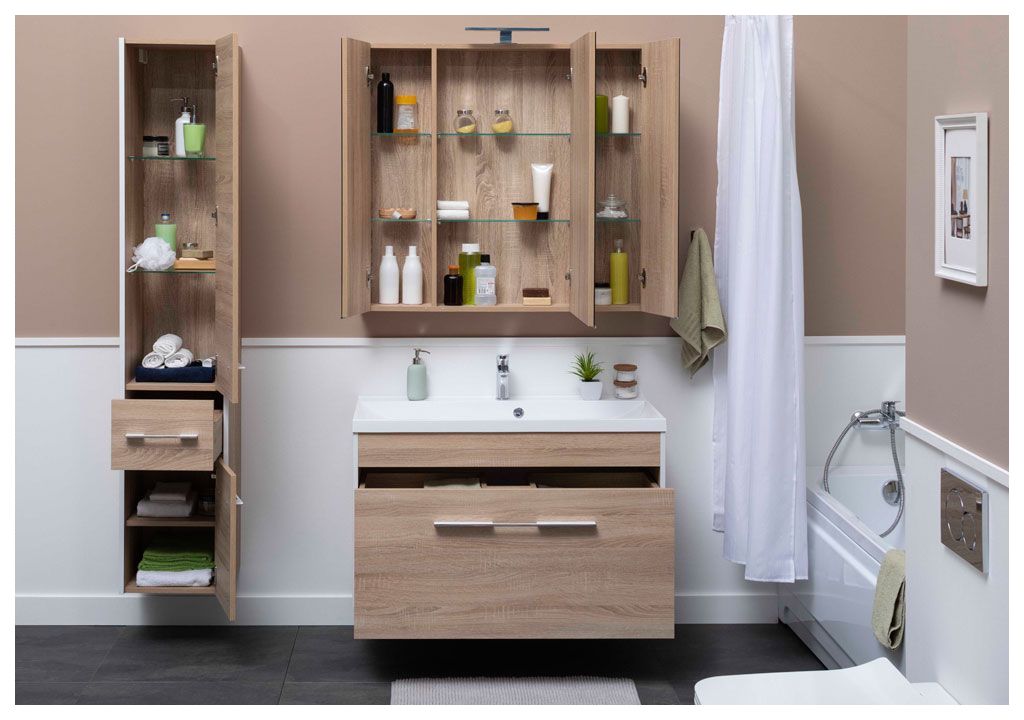 Тумба с раковиной Aquanet Августа 100 дуб сонома 0021002100204096 - Вид №6