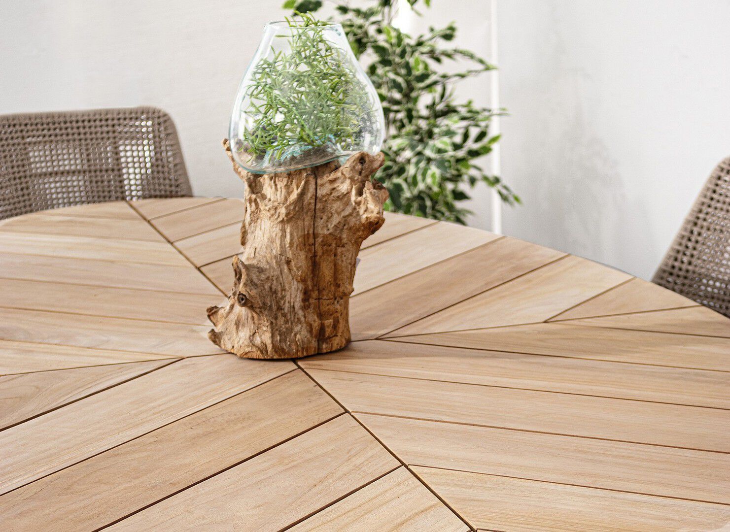 Овальный стол для сада из алюминия и тика BIZZOTTO PALMDALE ARCH-00071500 - Вид №10