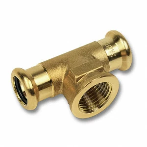 181302812 SANHA 8130G пресс-фитинг, бронза, тройник ВПр-ВР-ВПр 28x1/2x28 мм