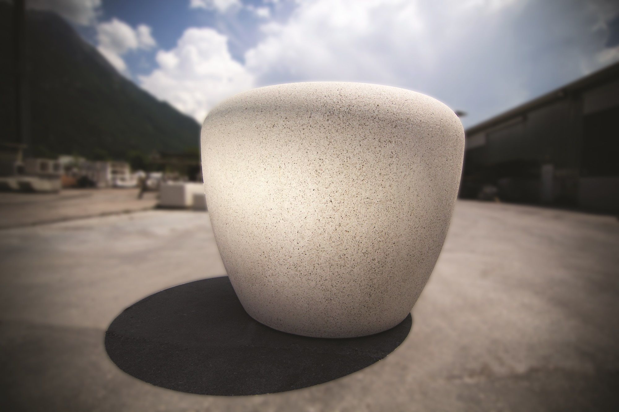 Реконструированный каменный круглый плантатор Bellitalia планеты ARCH-00061374