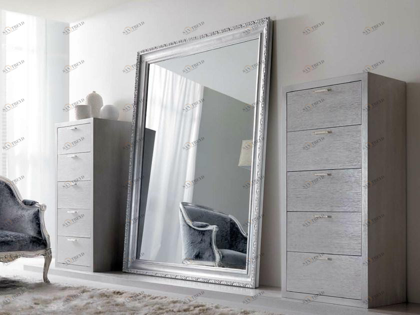 CorteZari Напольное зеркало в раме Zoe silver 342