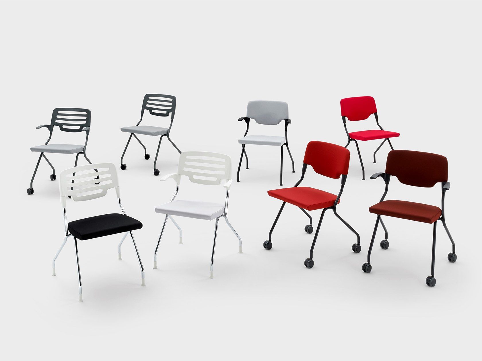 Пластиковый стул с колесами с подлокотниками Viganò Madam Collectivity ARCH-00068931 - Вид №2