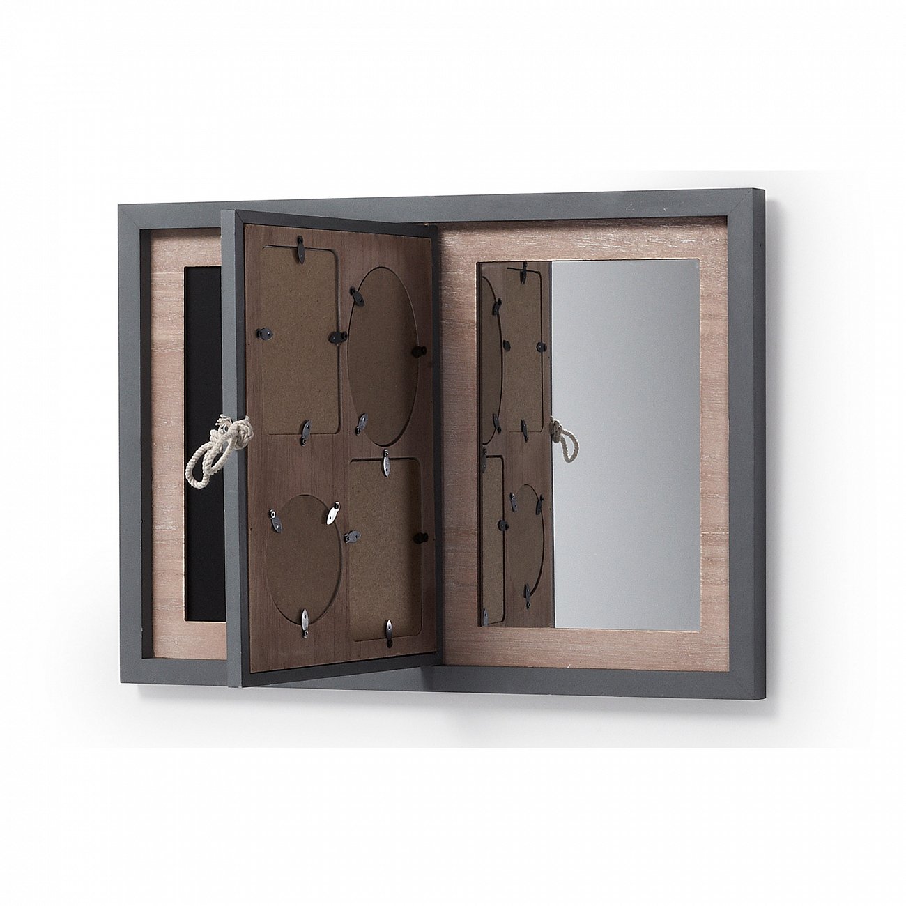 Фоторамка серая с зеркалом и доской Nature от La Forma LA FORMA NATURE 00-3865219 Серый;черный - Вид №2