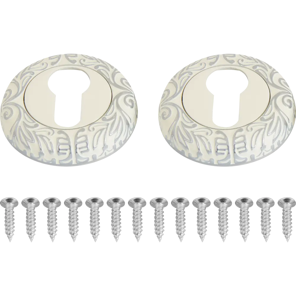 Santreyd Накладка декоративная для дверного цилиндра Q17W/Н белый хром 85218314 STLM-0059948 - Вид №1