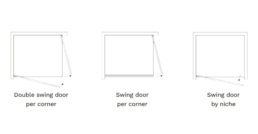 Алюминиевая и стеклянная нишевая душевая кабина TAMANACO SWING ARCH-00046192 - Вид №9