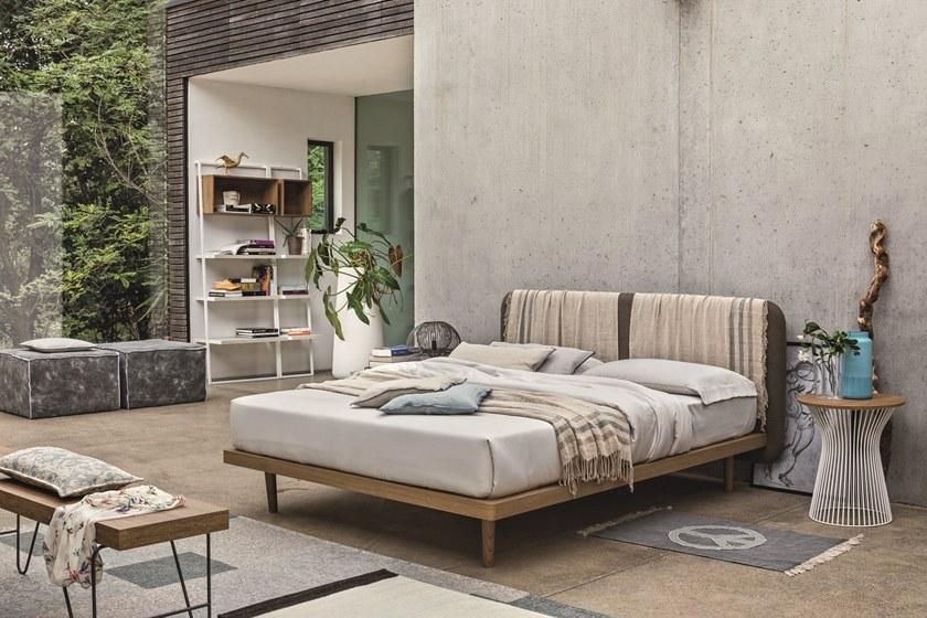 Gruppo Tomasella Двуспальная кровать с мягким изголовьем Plaid sun-id-1436290 - Вид №1