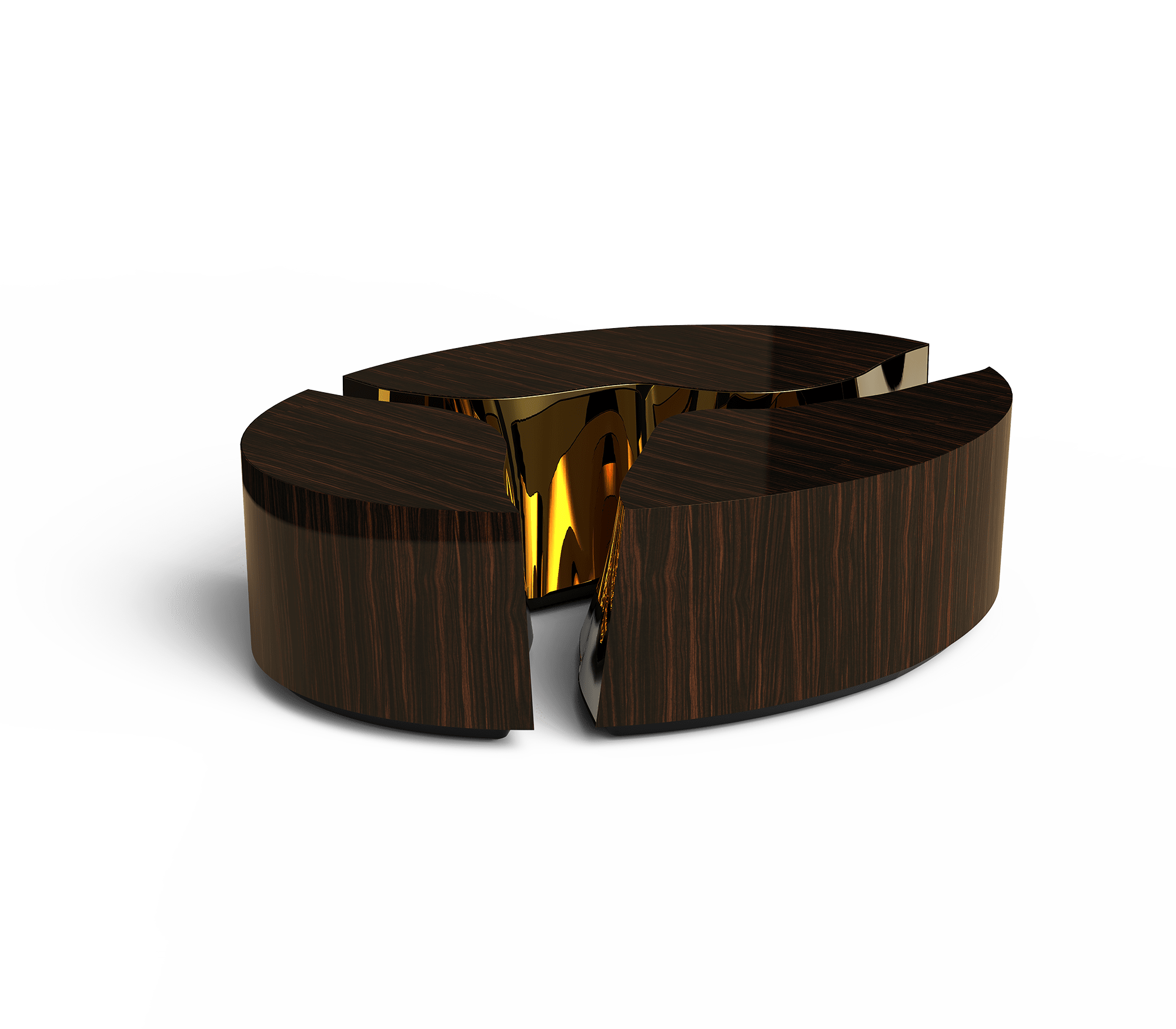 0-017 Овальный центральный стол Lapiaz из черного дерева Boca Do Lobo 