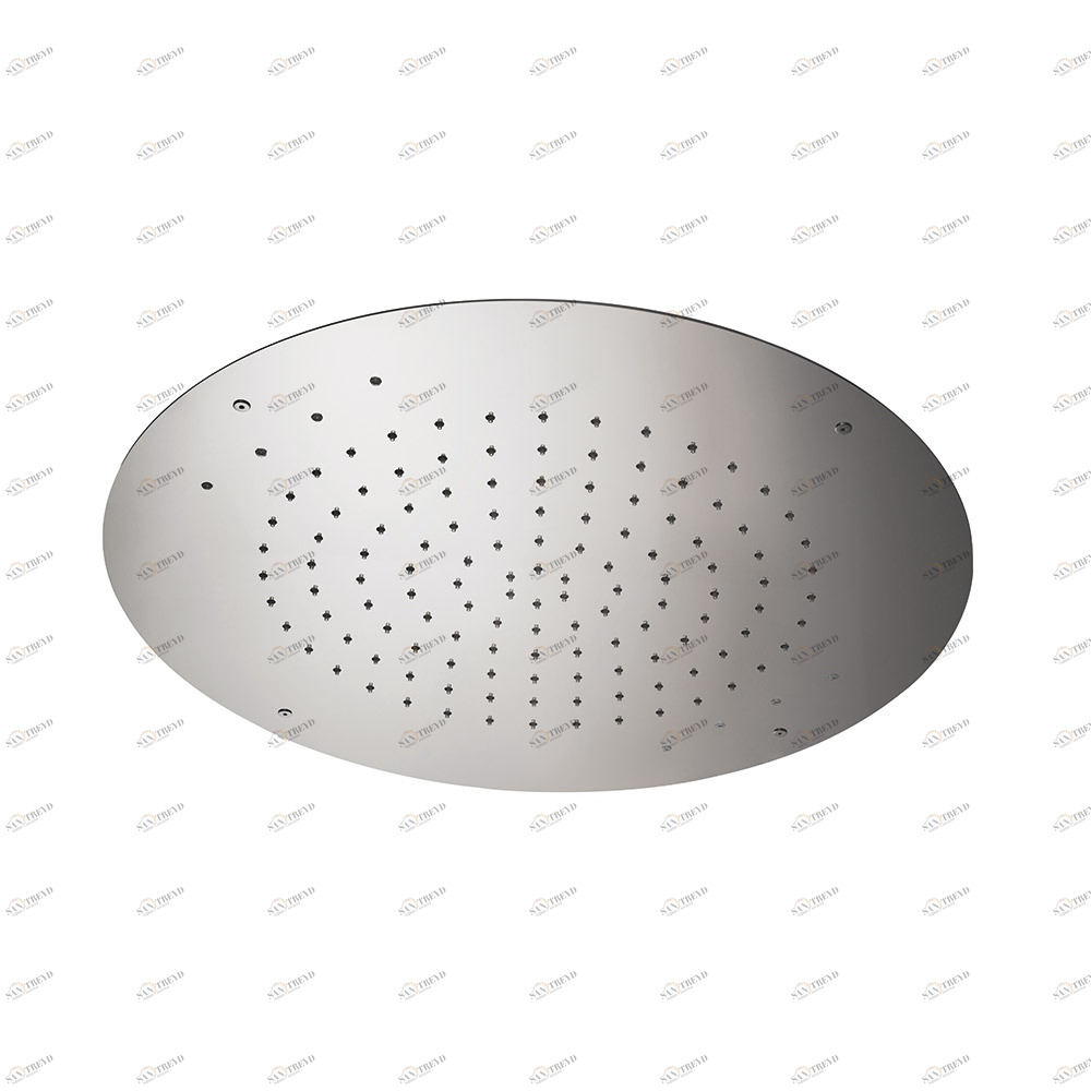 Скрытый круглый верхний душ из нержавеющей стали с дождевой струей и встроенной многоцветной автоматической системой освещения.  NEWFORM Италия 70001